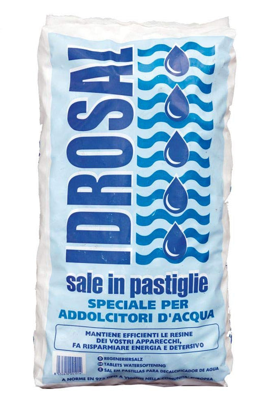 Sale in pastiglie idrosal per addolcitori d'acqua, sacco 25 kg