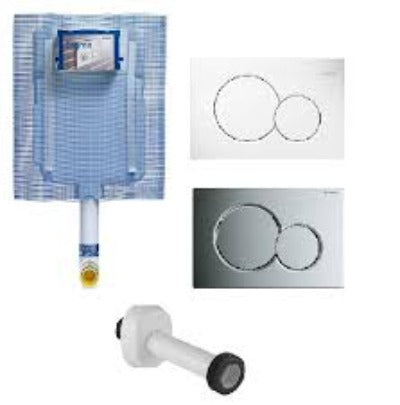 Cassetta da incasso geberit sigma 8.con placca bianca e canotto.