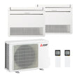 Condizionatore Dual a pavimento Mitsubishi MFZ-KT  Dual Split Inverter 9000 + 12000 BTU con MXZ-2F53VF Gas R-32//Richedici Offerta.