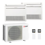 Condizionatore Dual a pavimento Mitsubishi MFZ-KT  Dual Split Inverter 9000 + 12000 BTU con MXZ-2F53VF Gas R-32//Richedici Offerta.